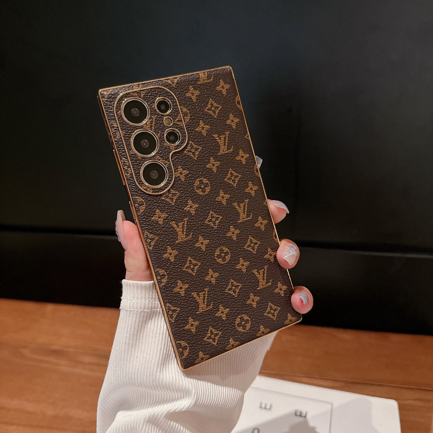 Premium LV Monogram Leather Samsung Case