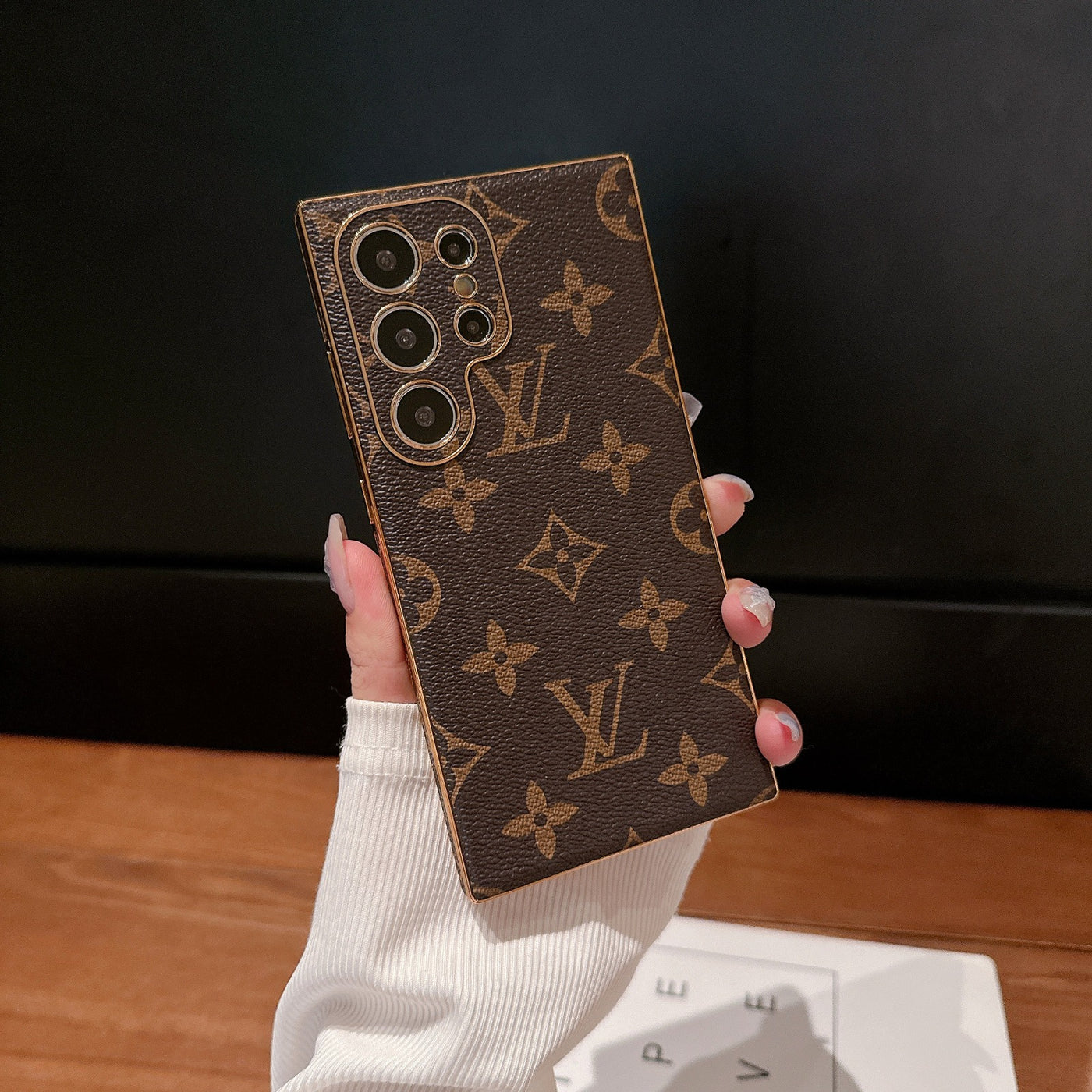 Premium LV Monogram Leather Samsung Case