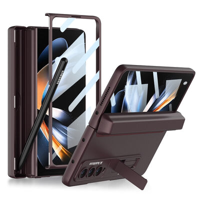 Pen Slot, Kickstand & Screen Protector Case for Samsung Galaxy Z Fold 4