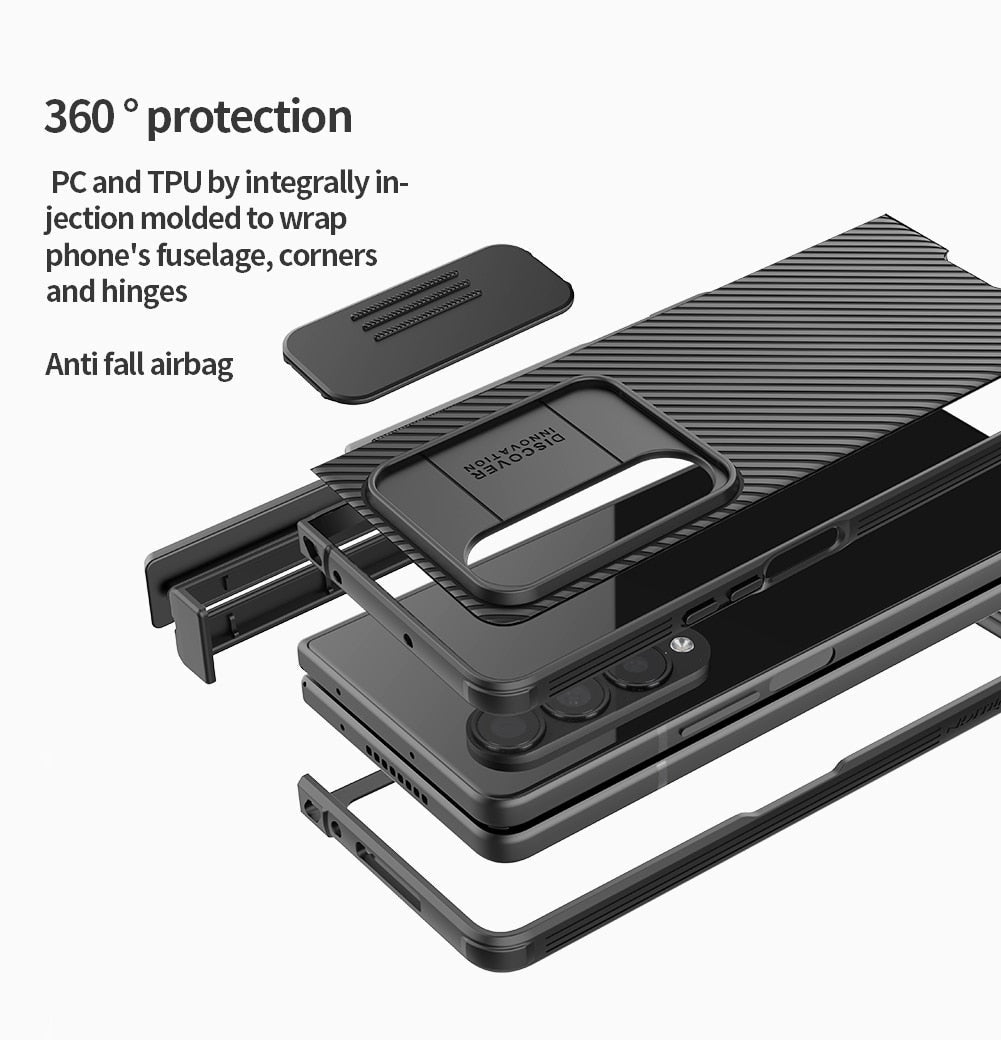 Slide case Camera Protector With S-Pen Pocket For Galaxy Z Fold 4