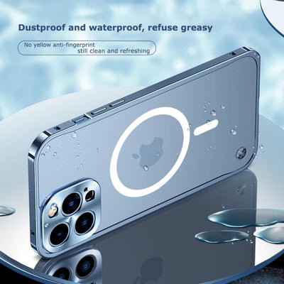 New iPhone Series Shatterproof Metal Frame MagSafe Small Hard Case