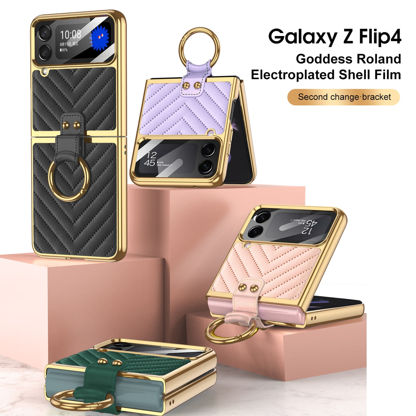 Luxury Ring Holder Case For Samsung Galaxy Z Flip 4